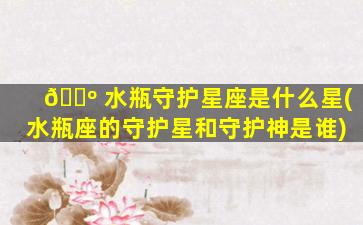🐺 水瓶守护星座是什么星(水瓶座的守护星和守护神是谁)